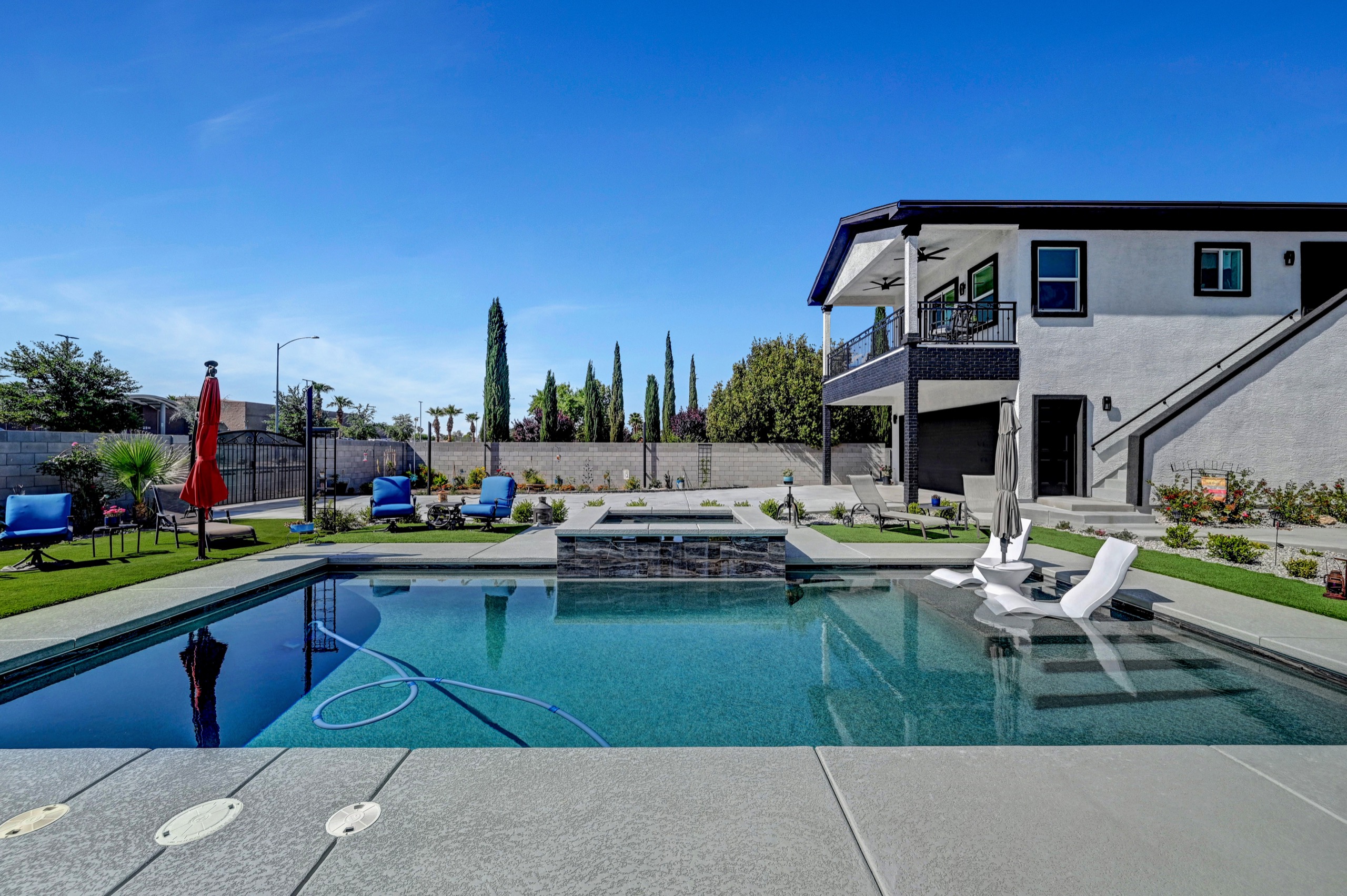 Backyard renovation with landscaping