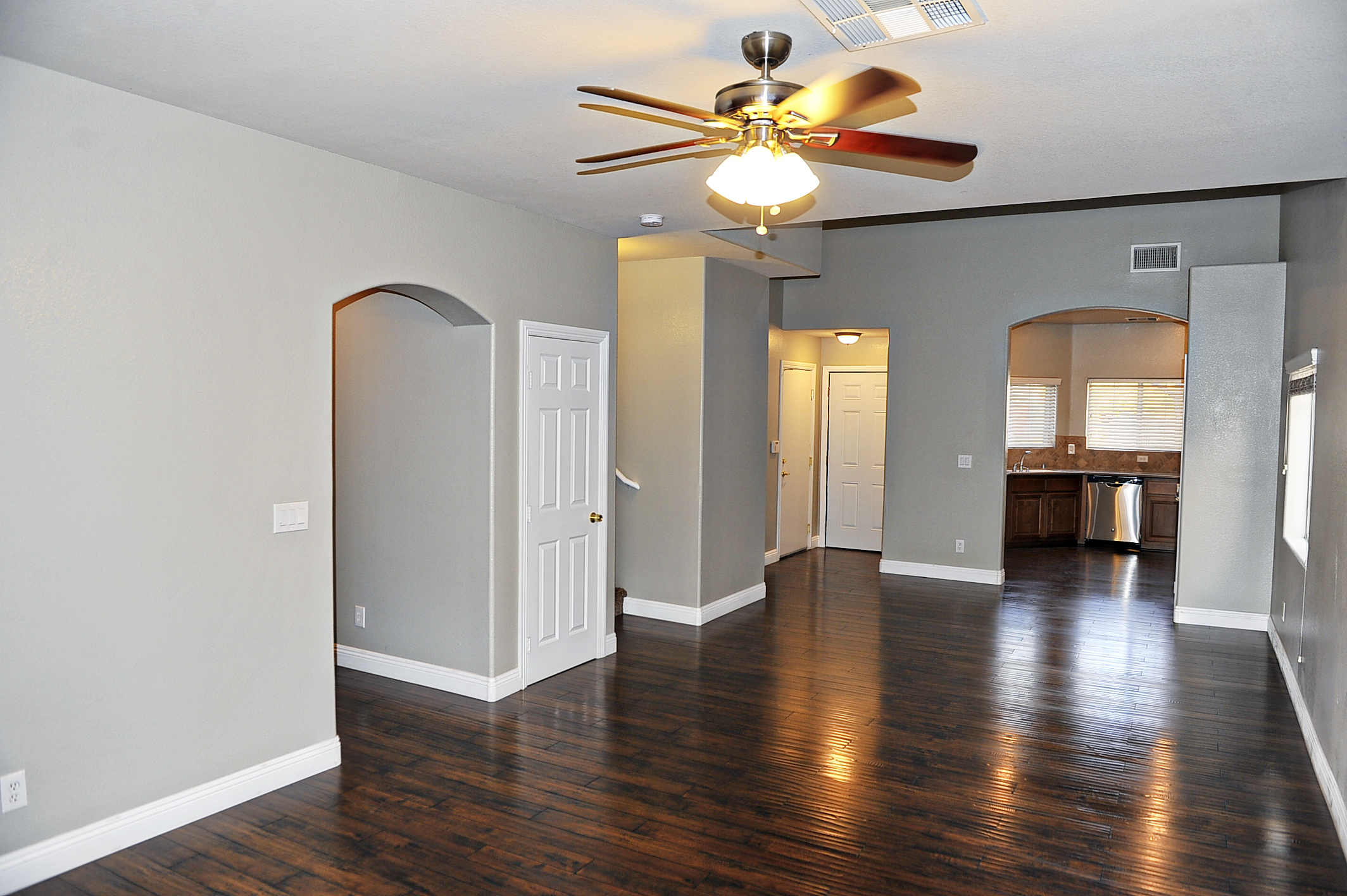Great room with mountain view